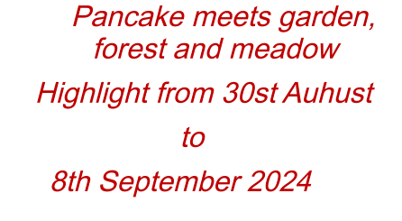 Pancake meets garden, forest and meadow Highlight from 30st Auhust to  8th September 2024